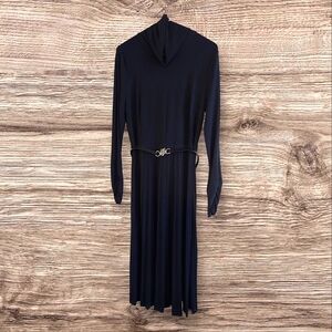 Tommy Hilfiger Blue Long Sleeve Mock Neck Sweater Dress